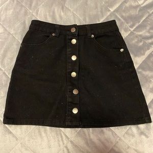 Black Denim Skirt